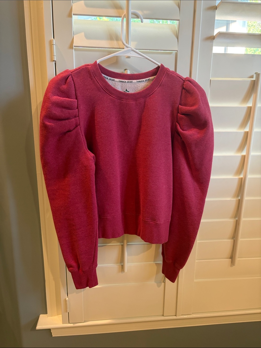 Tuckernuck Raspberry Puff-Sleeve Sweatshirt